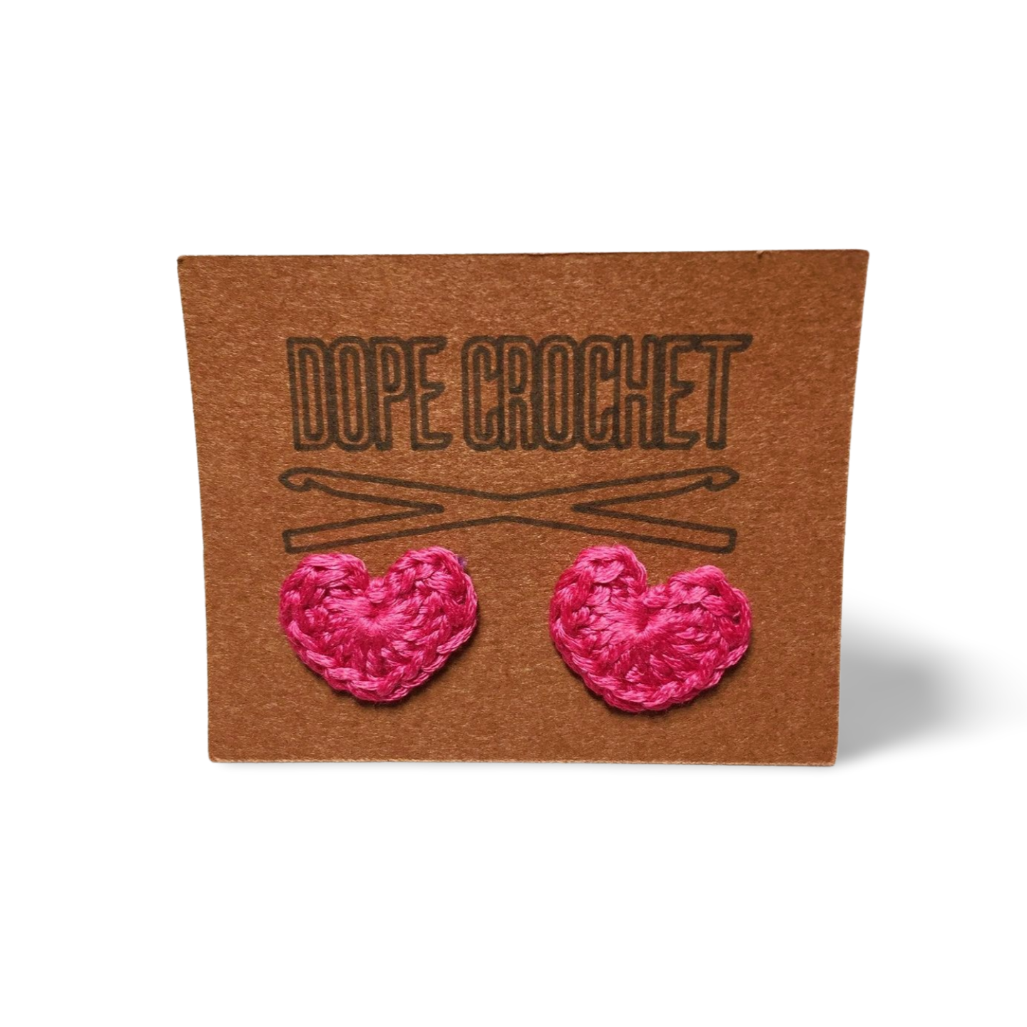 LOVE HEART Crochet Stud Earrings