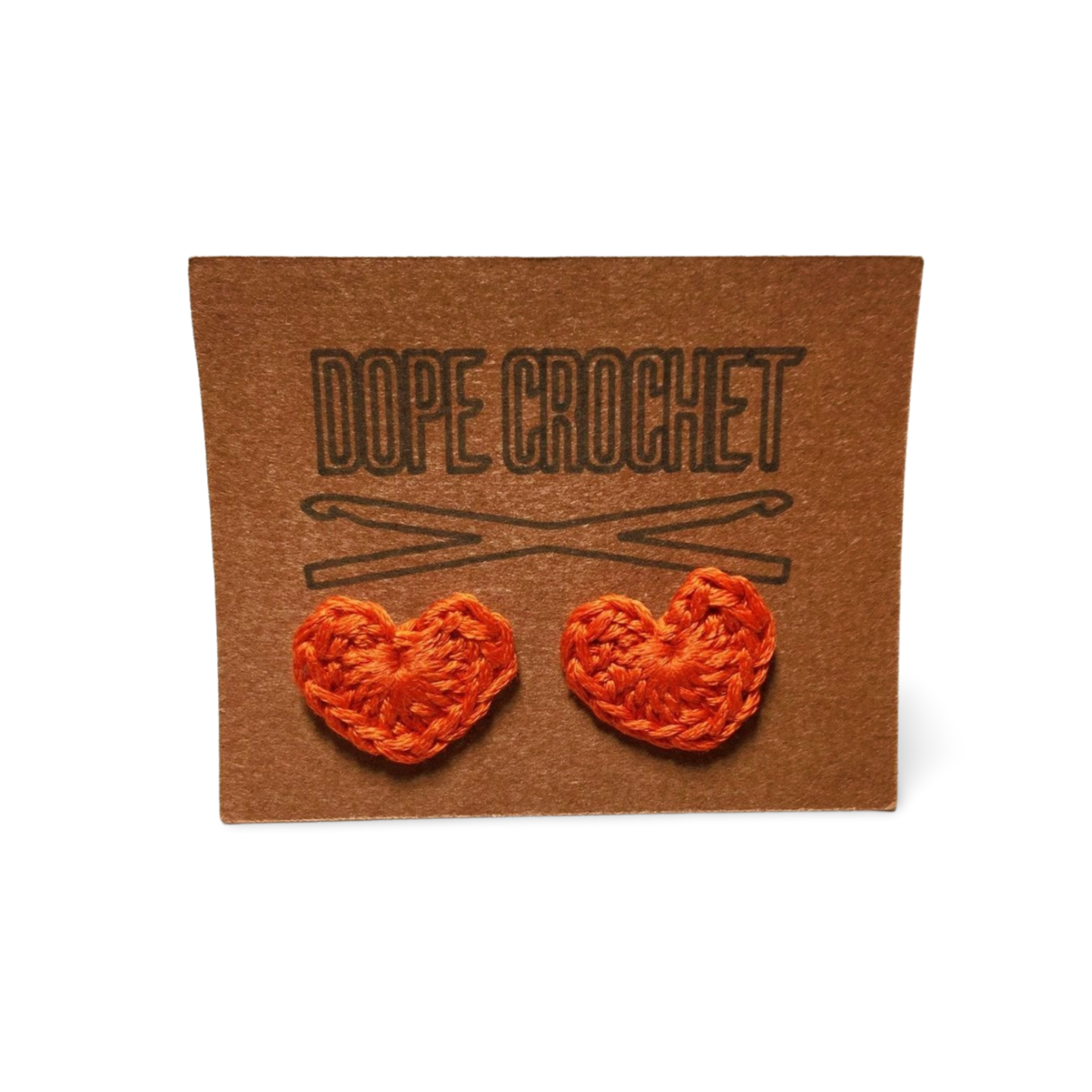 LOVE HEART Crochet Stud Earrings