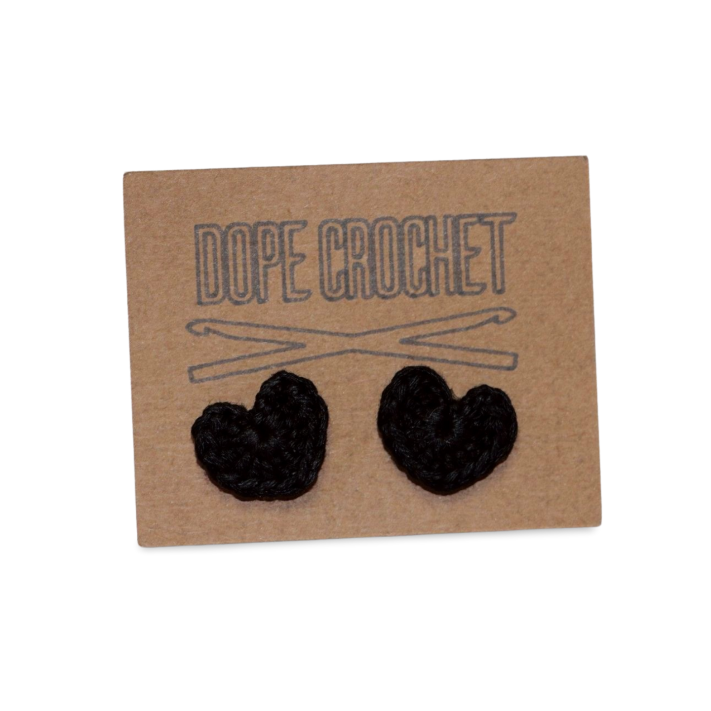 LOVE HEART Crochet Stud Earrings
