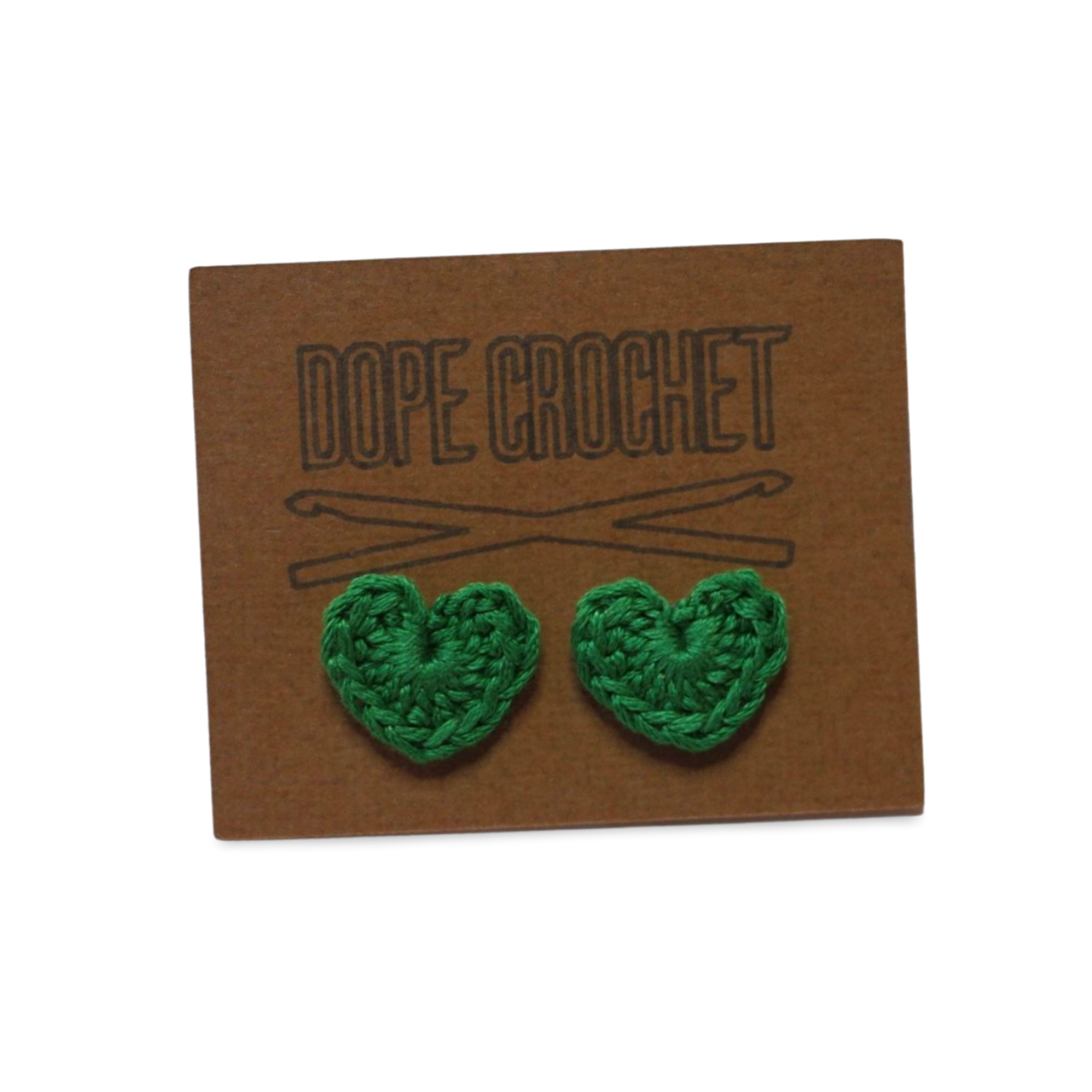 LOVE HEART Crochet Stud Earrings