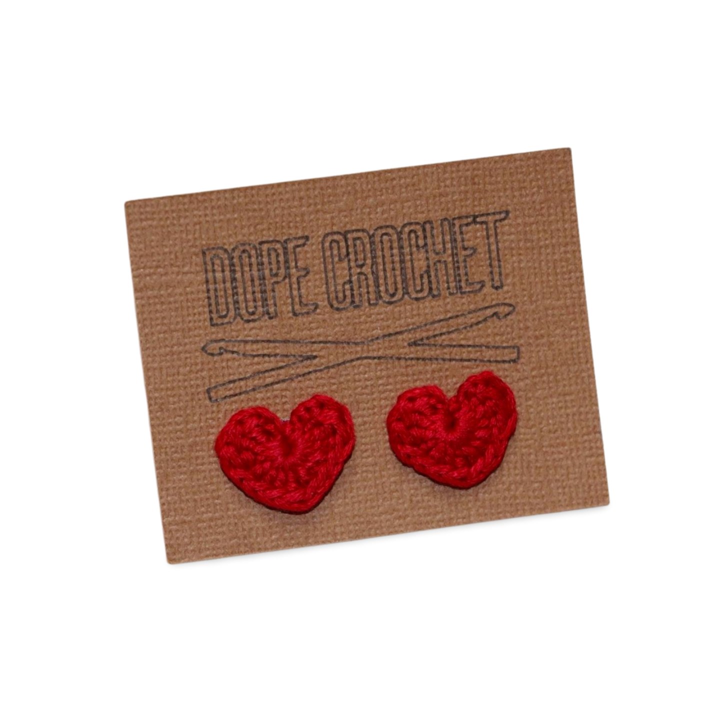 LOVE HEART Crochet Stud Earrings