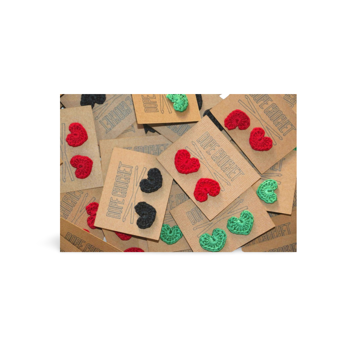 LOVE HEART Crochet Stud Earrings