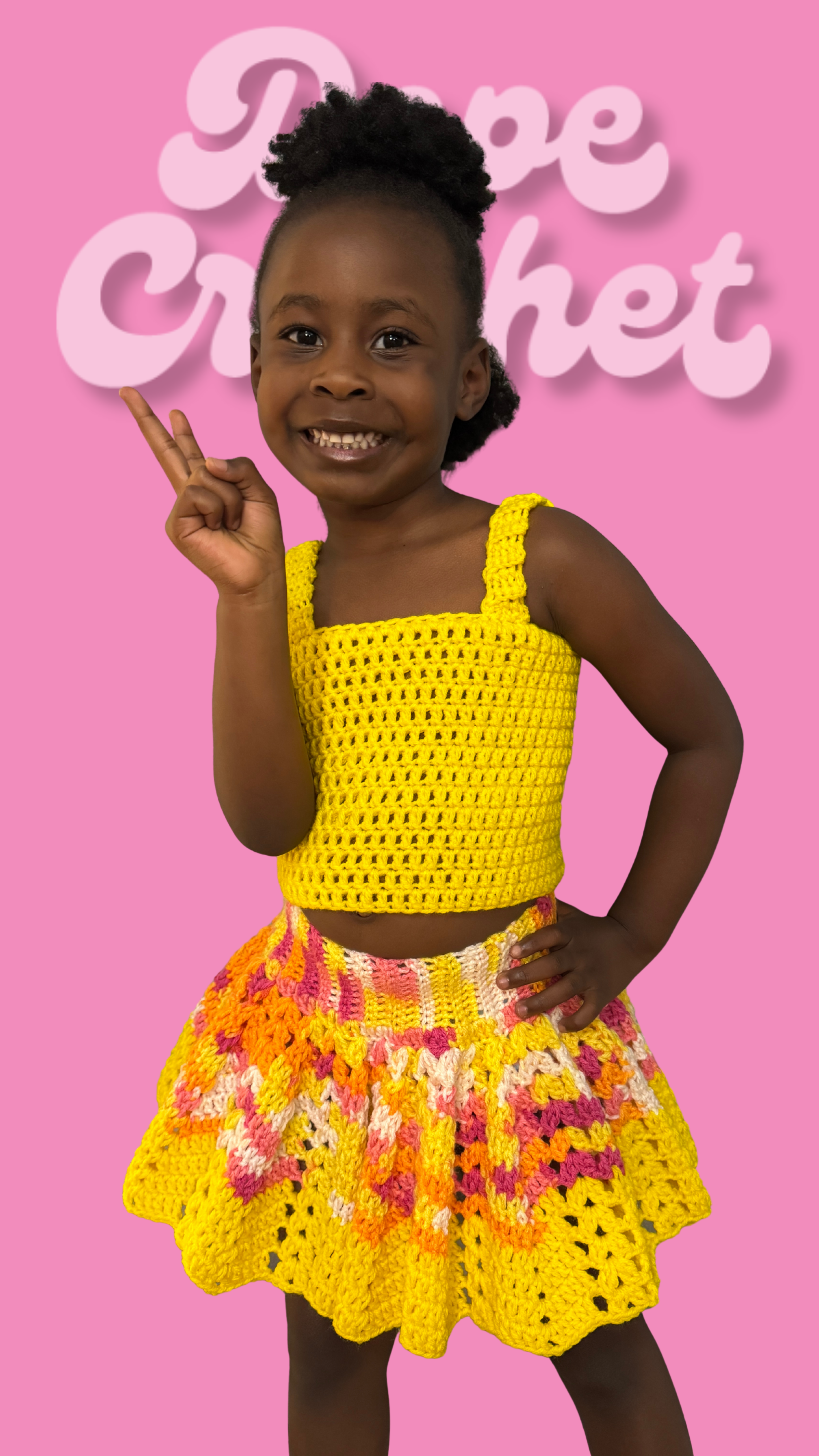 Crochet Shell Skirt & Tank Set