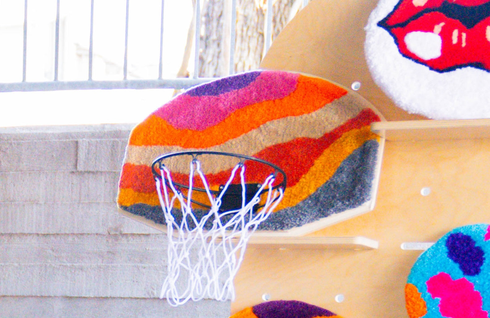 Custom Tufted Basketball Hoop (Black, Gold, Green)