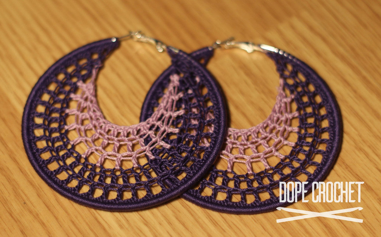 NELLE Purple & Lavender Crochet Hoops