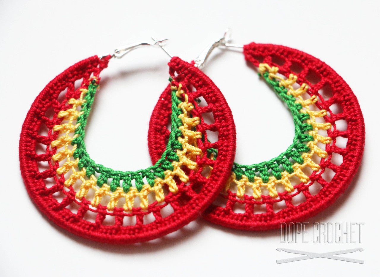 NELLE Red, Yellow, Green Crochet Hoops
