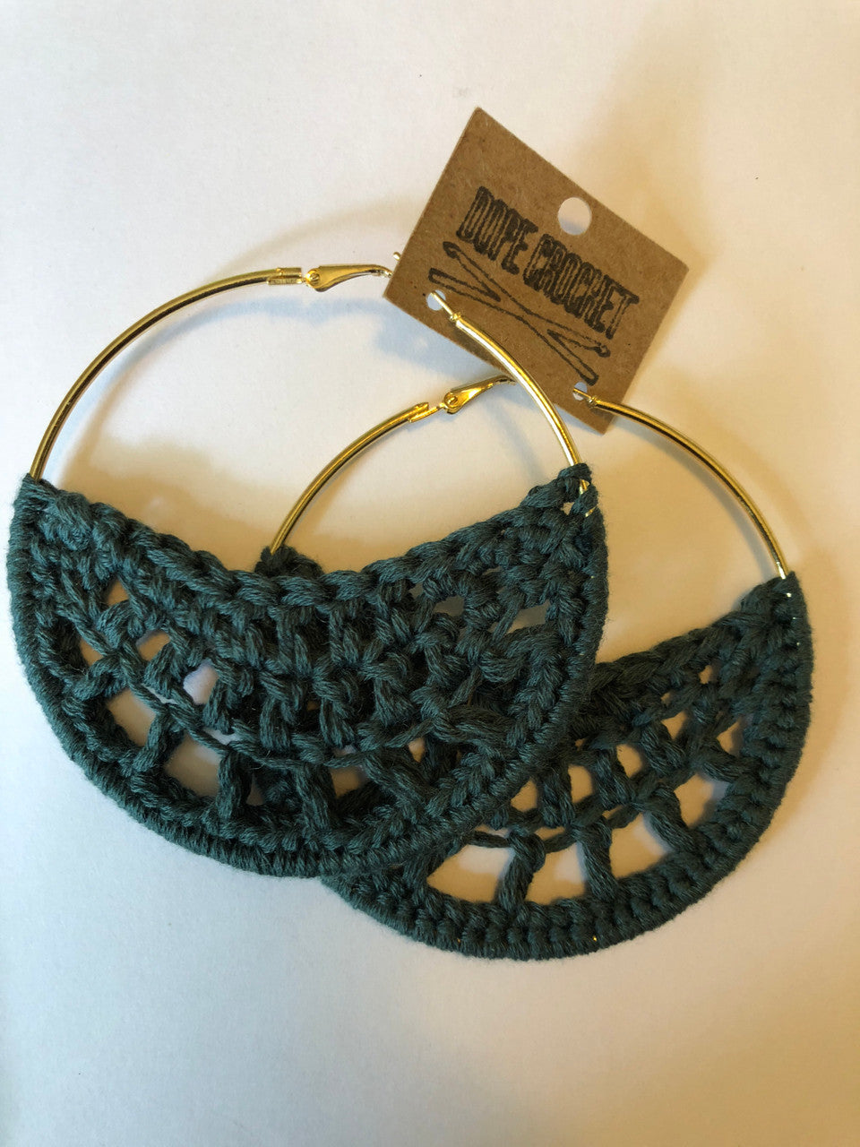 PETRA Sage Cotton Crochet Hoops
