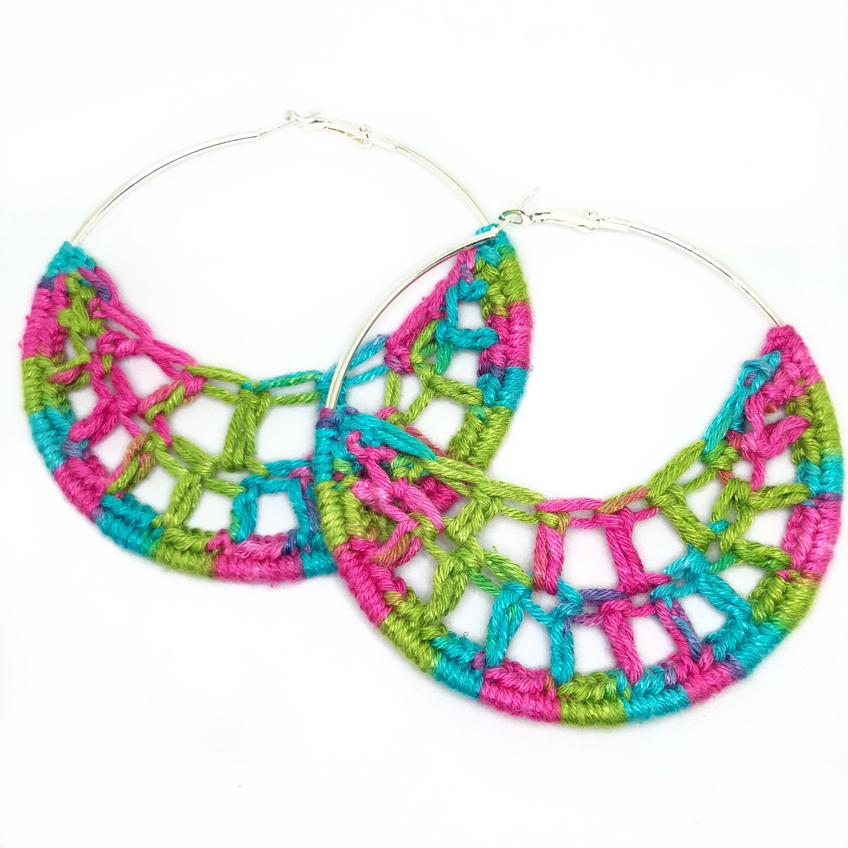 Unicorn Rainbow Crochet Hoops