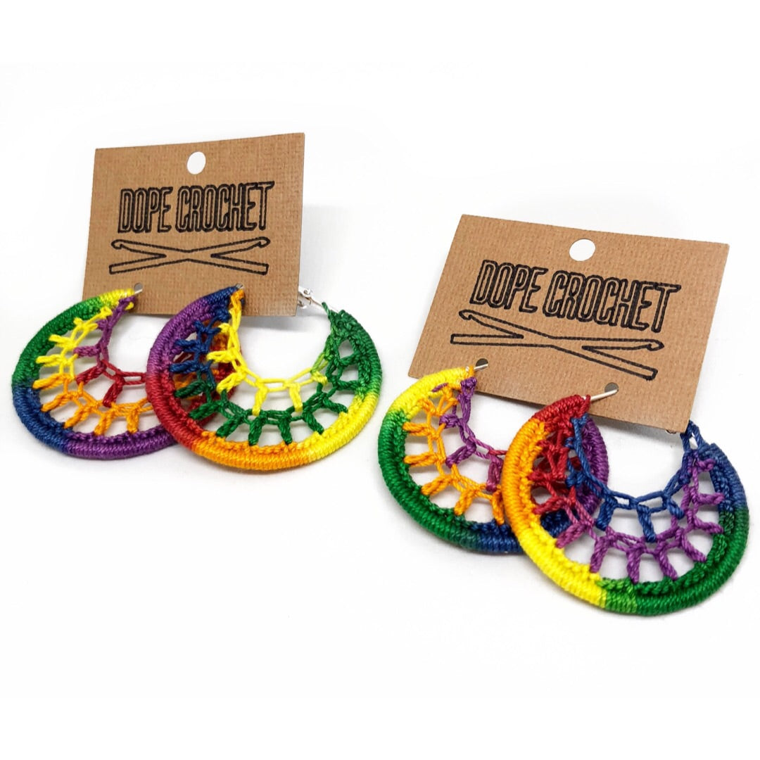 Rainbow Webbed Hoops
