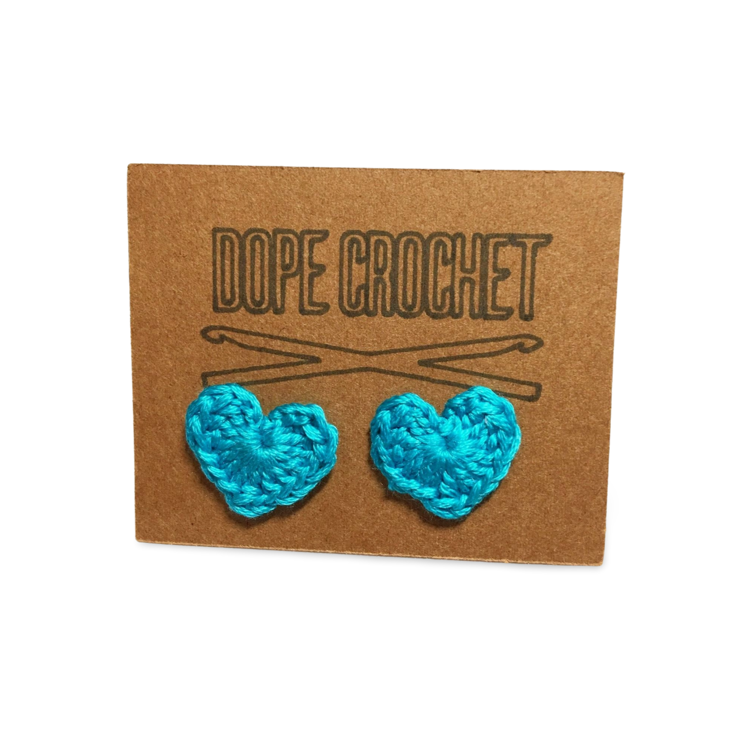 LOVE HEART Crochet Stud Earrings