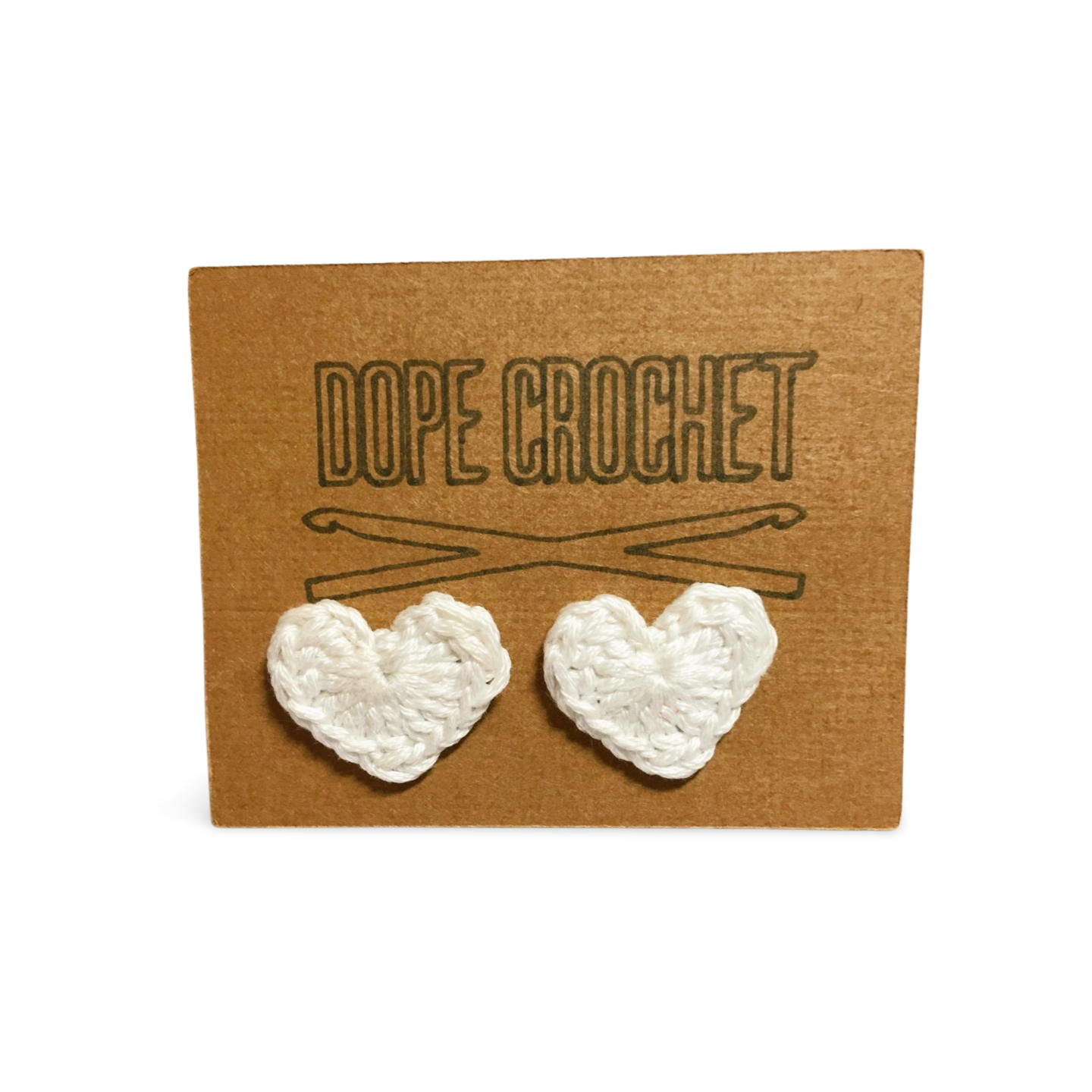 LOVE HEART Crochet Stud Earrings