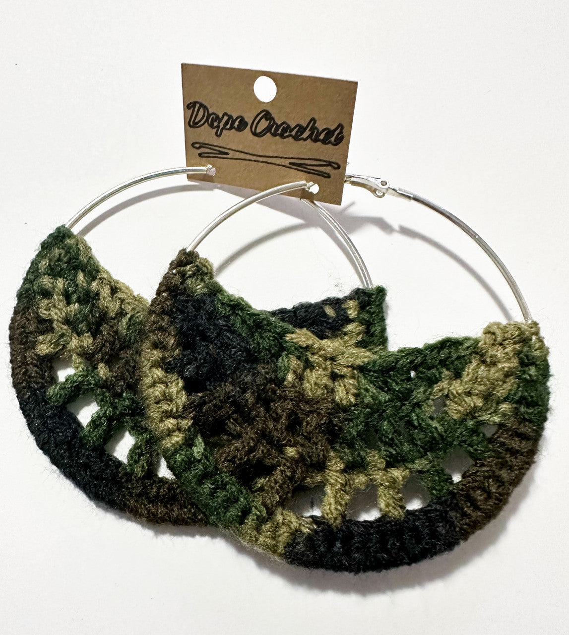 Camouflage Crochet Hoops