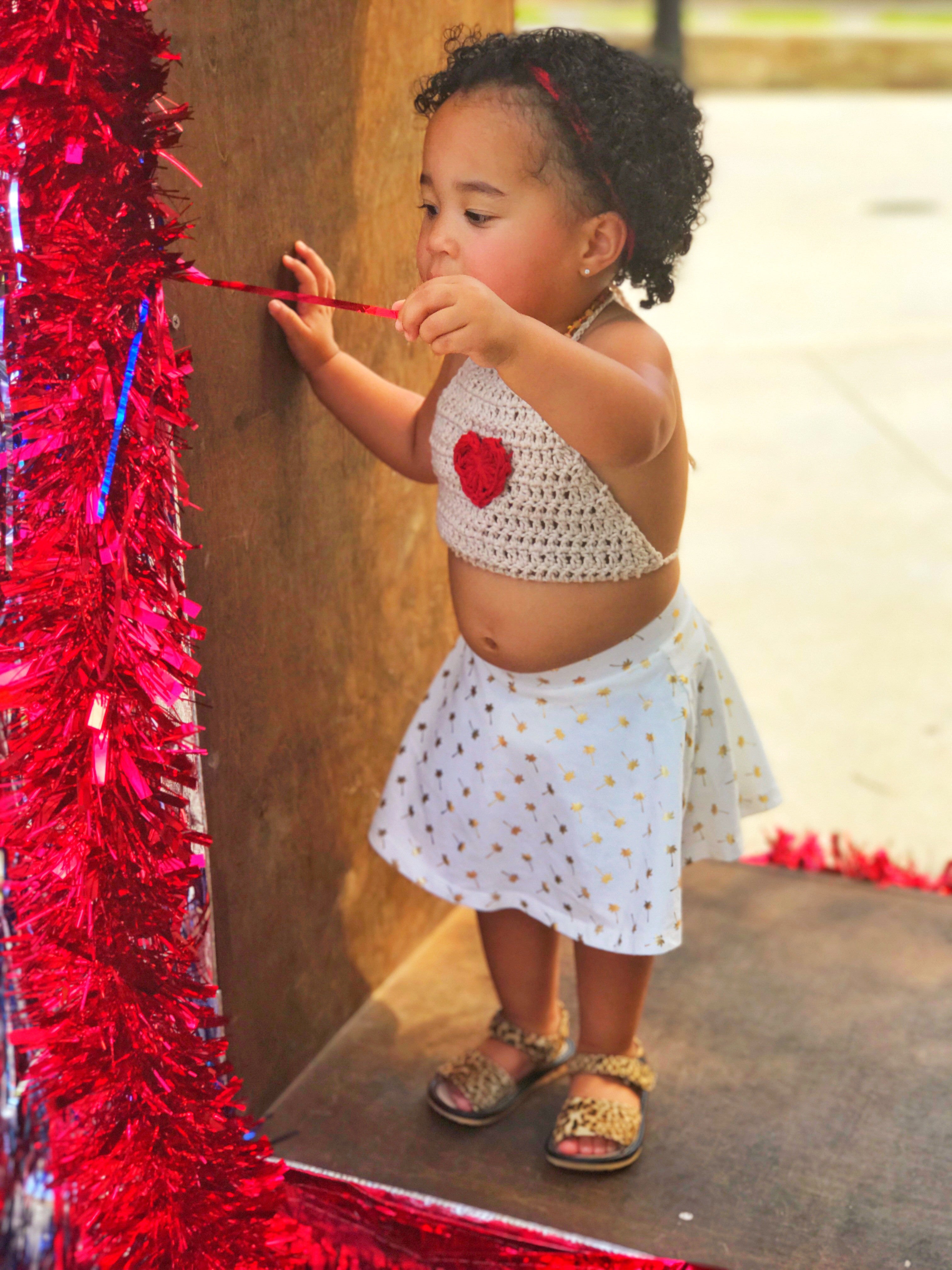 Girls Crochet Halter Top - Toddler Halter Top - Heart Halter Top